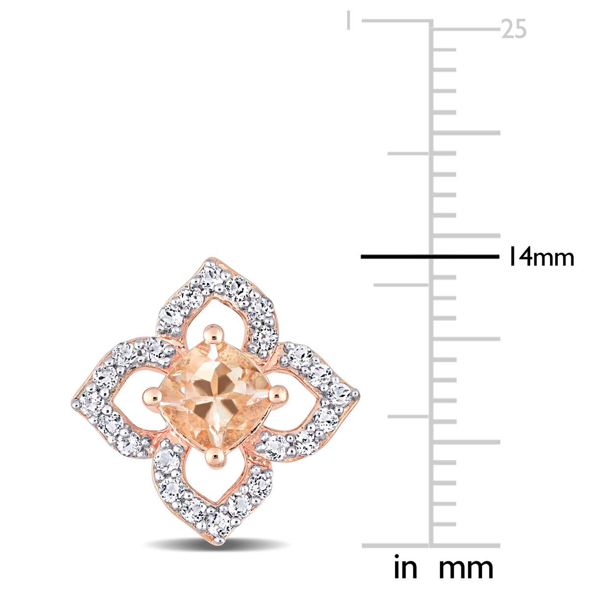 Gemstone Classics(tm) 1ctw. Morganite Flower Stud Earrings