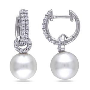 Gemstone Classics(tm) CZ & Pearl Earrings
