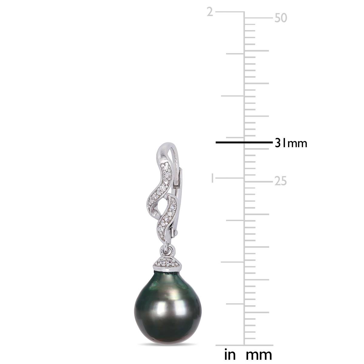 Gemstone Classics(tm) Tahitian Pearl Twisted Drop Earrings