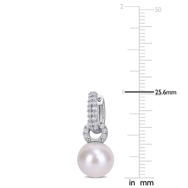 Gemstone Classics(tm) Pearl & Topaz Hoop Earrings alternate view