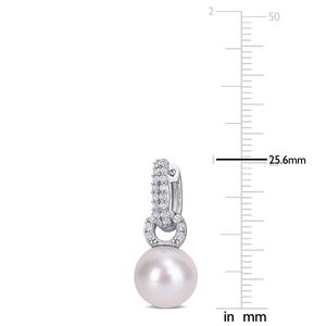Gemstone Classics(tm) Pearl & Topaz Hoop Earrings alternate view