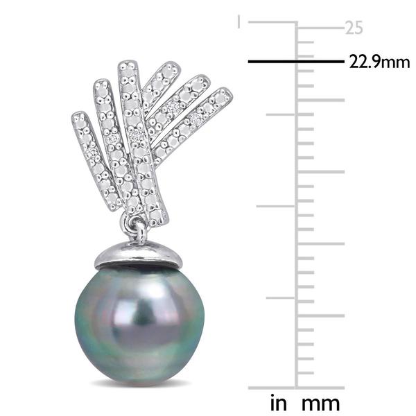 Gemstone Classics(tm) Black Tahitian Pearl Drop Earrings alternate view
