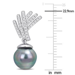 Gemstone Classics(tm) Black Tahitian Pearl Drop Earrings alternate view