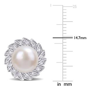 Gemstone Classics(tm) Pearl Halo Pearl Stud Earrings alternate view