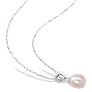Gemstone Classics(tm) Rice Pink Pearl Earrings & Necklace Set alternate view