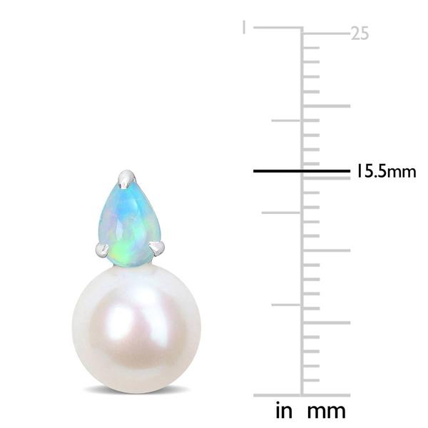 Gemstone Classics(tm) Freshwater Pearl & Ethiopian Opal Earrings alternate view