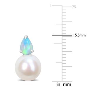 Gemstone Classics(tm) Freshwater Pearl & Ethiopian Opal Earrings alternate view