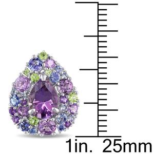 Sophia B Sterling Silver Cluster Teardrop Stud Earrings alternate view