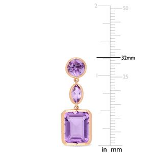 Sophia B 11 1/4ctw. Rose de France Amethyst Drop Earrings alternate view