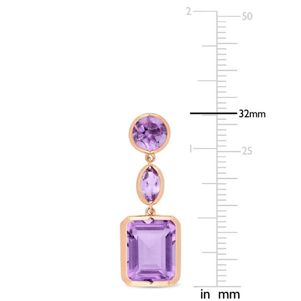 Sophia B 11 1/4ctw. Rose de France Amethyst Drop Earrings alternate view