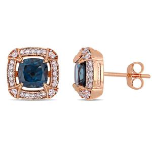 Sophia B London Blue Topaz & White Sapphire Stud Earrings