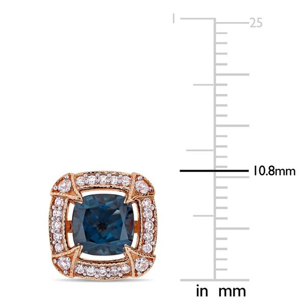 Sophia B London Blue Topaz & White Sapphire Stud Earrings alternate view