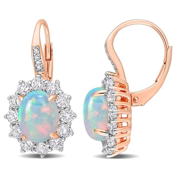 Sophia B Rose Gold Plated Ethiopian Opal Drop Earrings