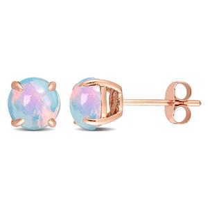 Sophia B 10kt. Rose Gold 1 4/5ctw. Ethiopian Opal Stud Earrings