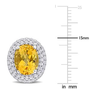 Sophia B 7 4/5ctw. Citrine & White Topaz Stud Earrings alternate view