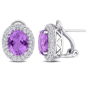 Sophia B 5 2/5ctw. Amethyst & White Topaz Stud Earrings