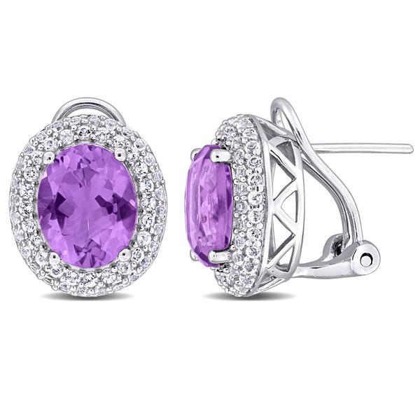 Sophia B 5 2/5ctw. Amethyst & White Topaz Stud Earrings