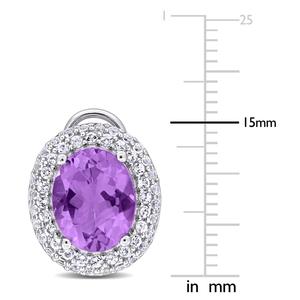 Sophia B 5 2/5ctw. Amethyst & White Topaz Stud Earrings alternate view