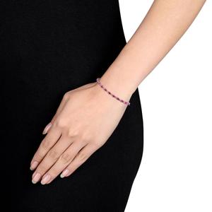 Gemstone Classics(tm) 5 1/3ctw. Created Ruby X-Link Silver Bracelet alternate view