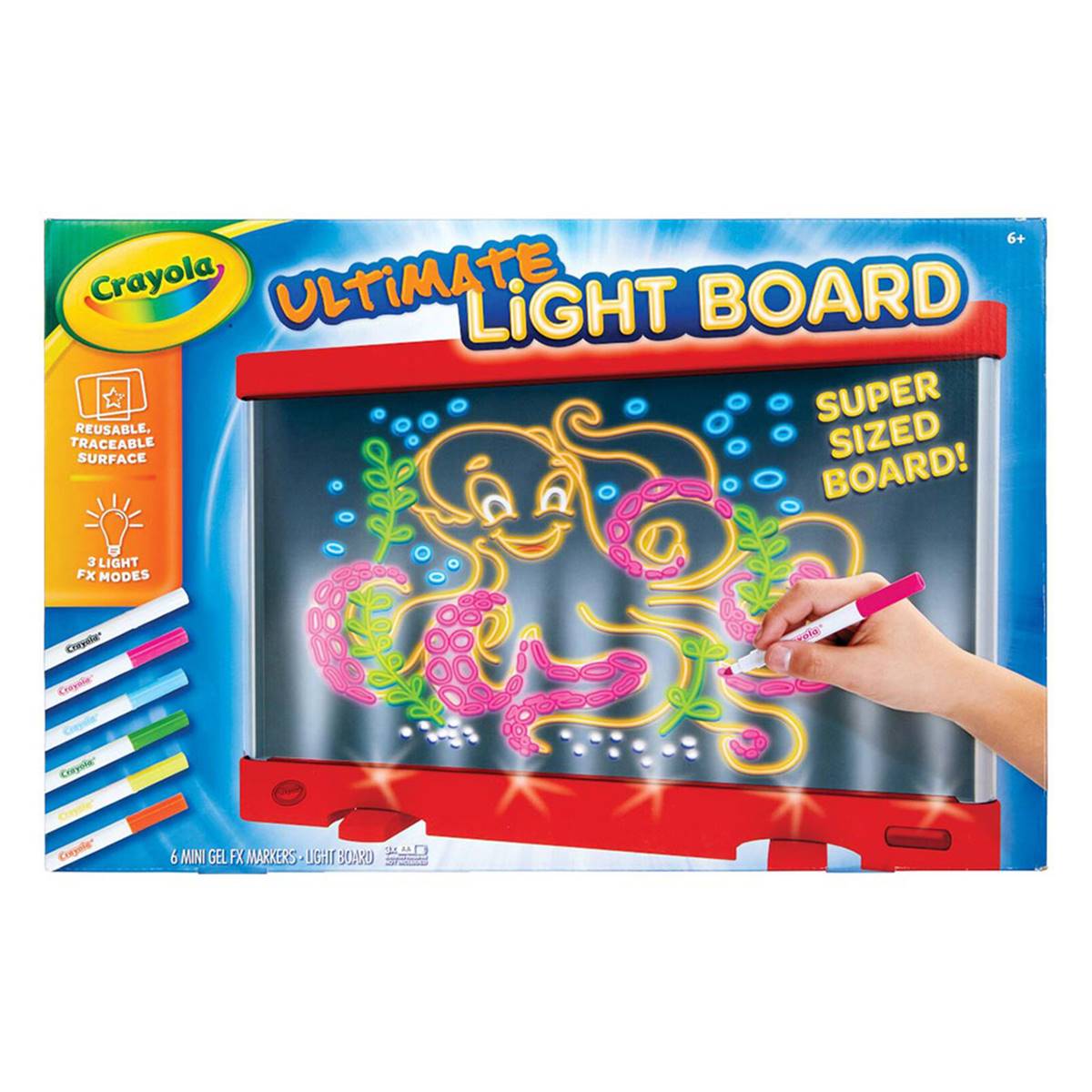 Crayola(R) Super-Sized Light Board W/ 6 Colored Markers