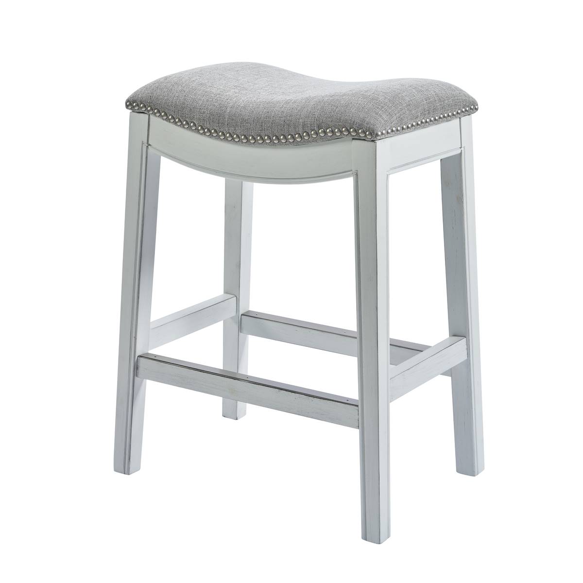 New Ridge Home Goods Zoey Counter-Height Saddle-Seat Barstool