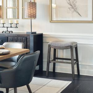 New Ridge Home Goods Sadie Weathered Wood Counter-Height Barstool alternate view