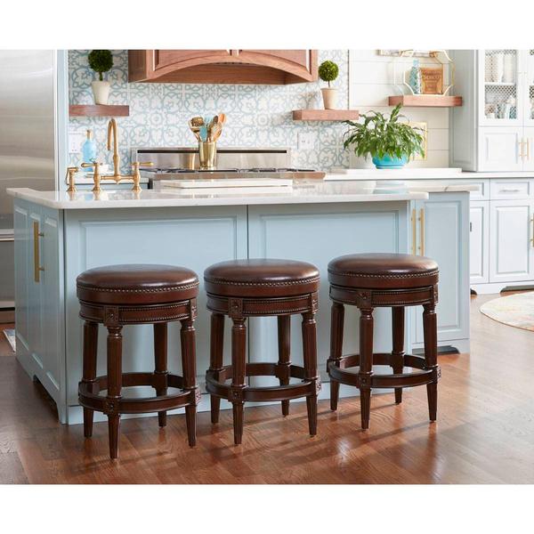 New Ridge Home Goods Chapman 25in. Swivel Barstool - Walnut alternate view