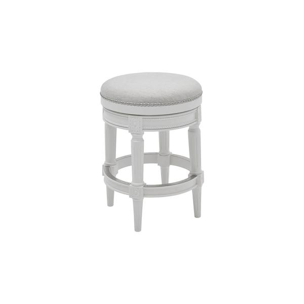 New Ridge Home Goods Chapman 25in. Swivel Barstool - White
