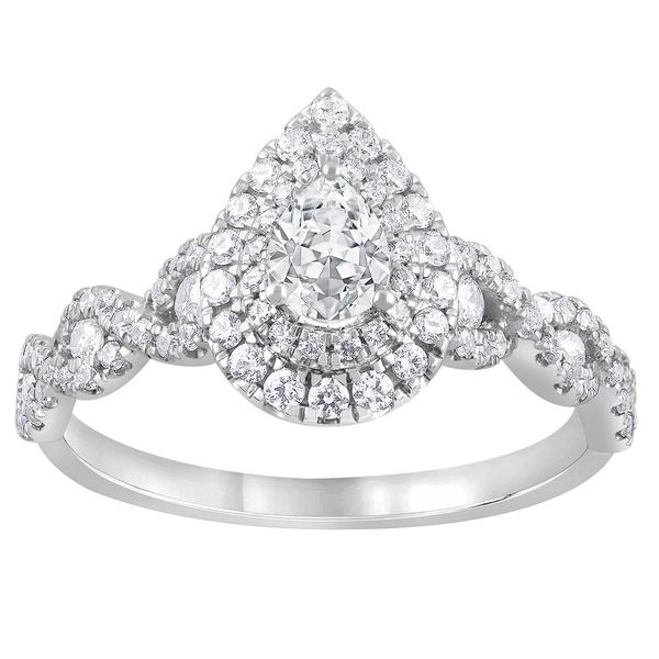 Diamond Classics(tm) White Gold Pear Cut Double Halo Engagement Ring