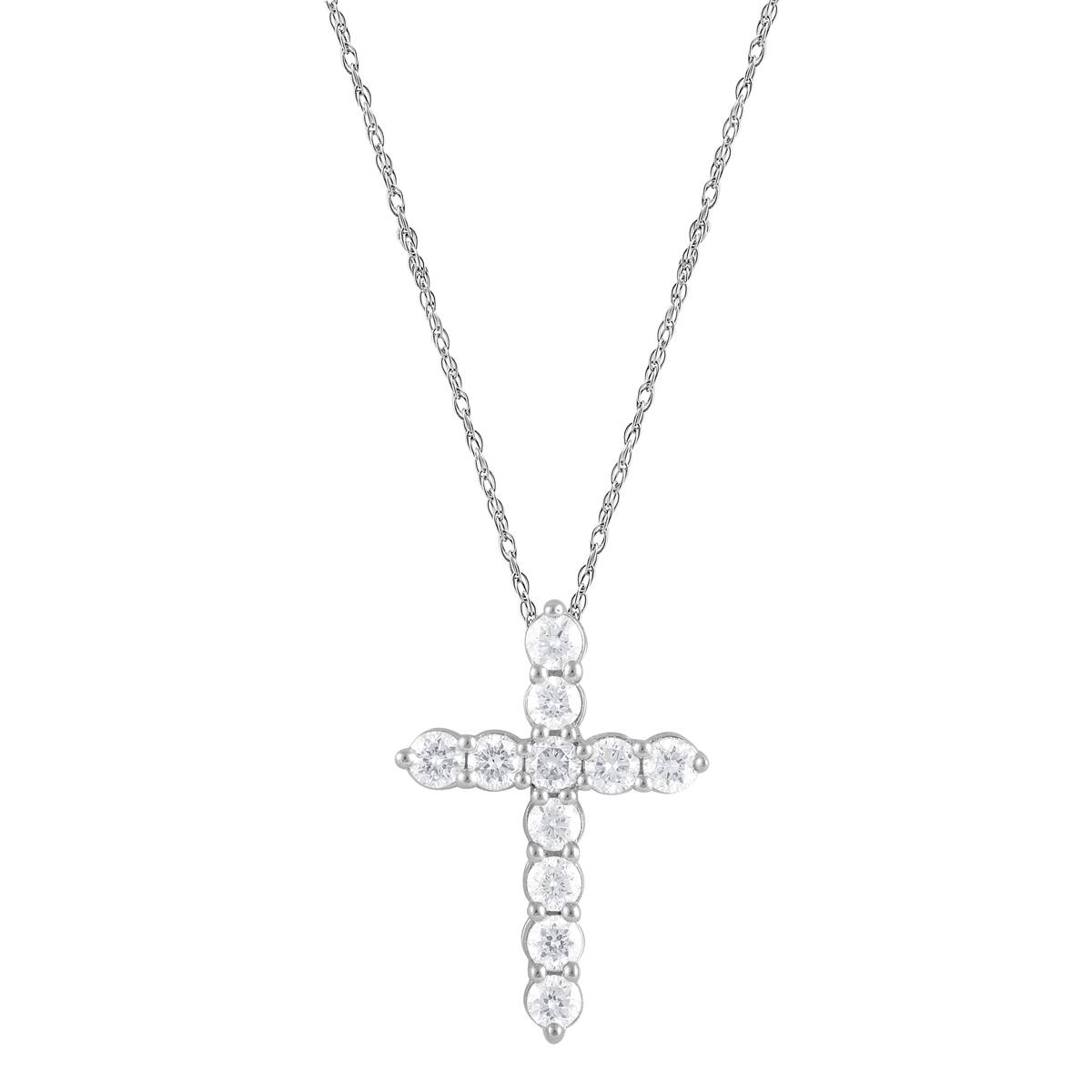 Nova Star(R) Sterling Silver Lab Grown Diamond Cross Pendant