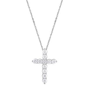 Nova Star(R) Sterling Silver Lab Grown Diamond Cross Pendant