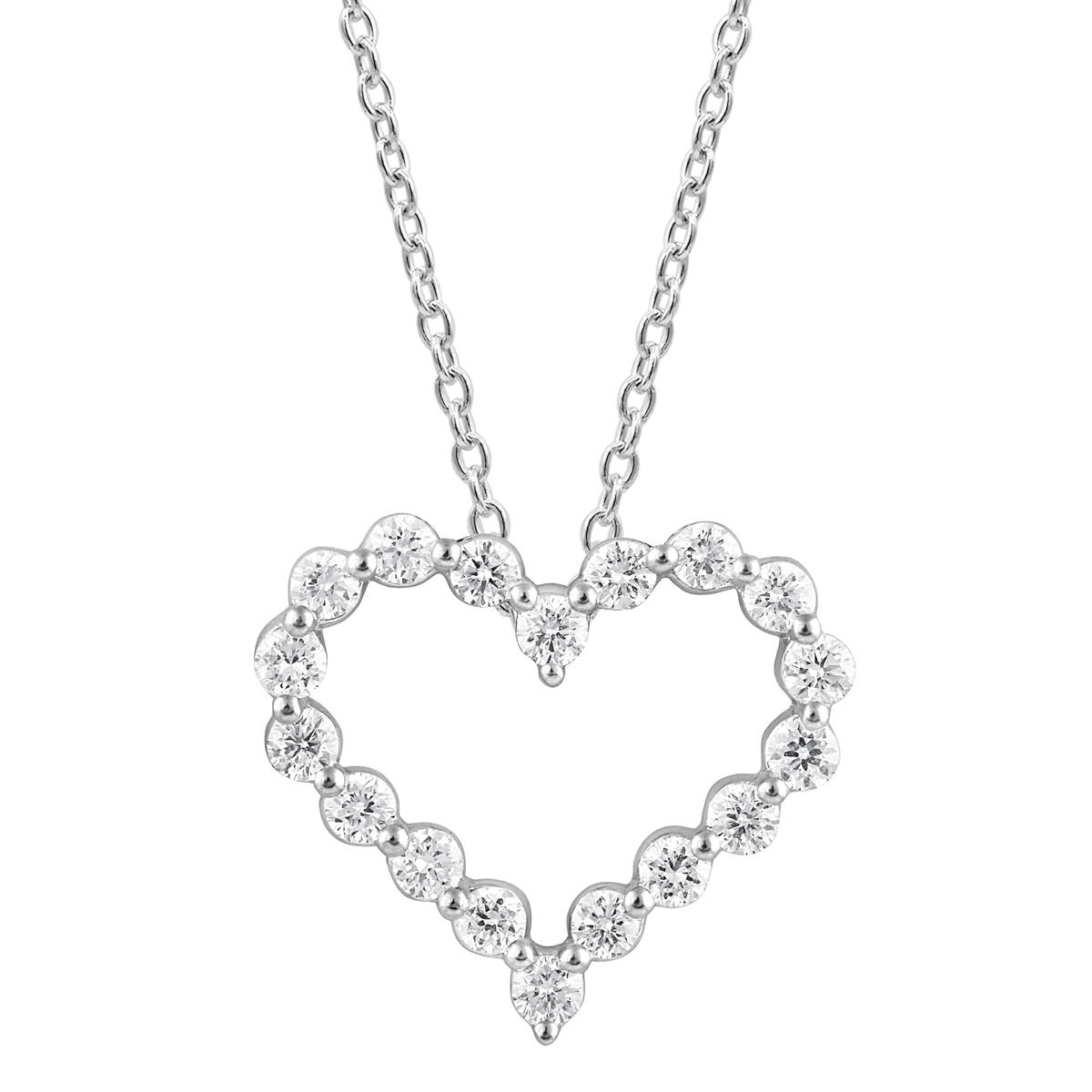 Nova Star(R) Sterling Silver Lab Grown Diamond Heart Pendant