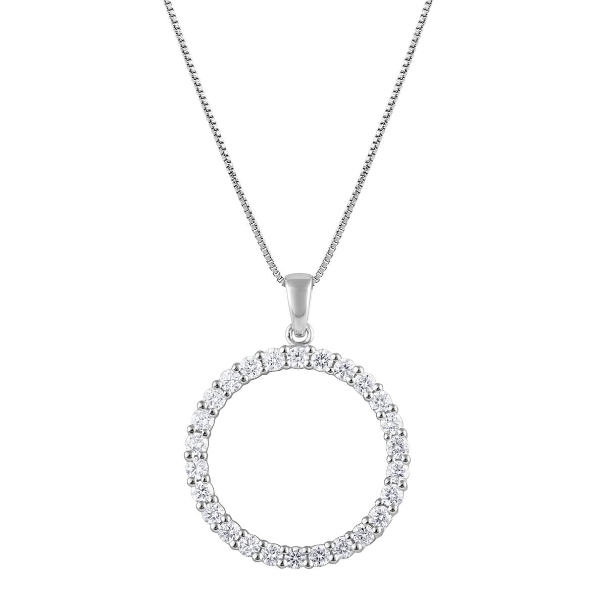 Nova Star(R) Sterling Silver Lab Grown Diamond Circular Pendant