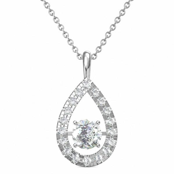 Sterling Silver Lab Grown Diamond Teardrop Pendant