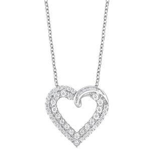 Sterling Silver 2ctw. Lab Grown Diamond Heart Pendant