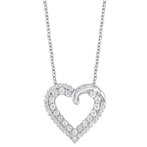 Sterling Silver 2ctw. Lab Grown Diamond Heart Pendant