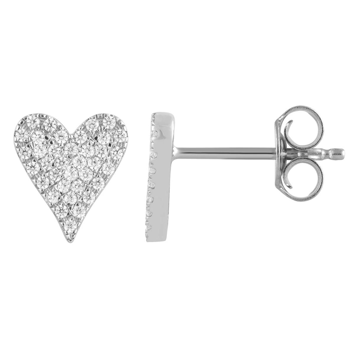 Nova Star(R) 1/4kt. Silver Heart Shape Stud Earrings