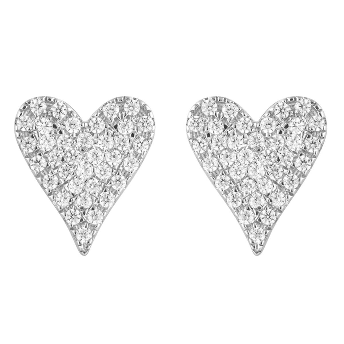 Nova Star(R) 1/4kt. Silver Heart Shape Stud Earrings