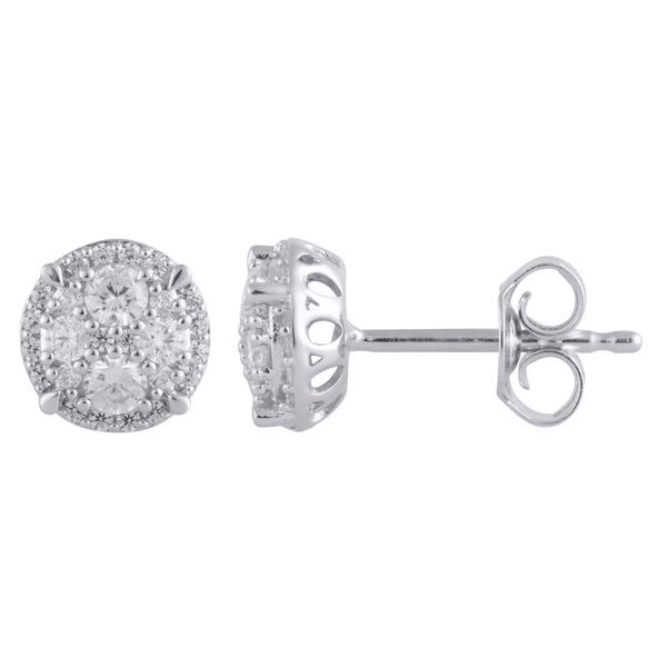 Nova Star(R) Sterling Silver Lab Grown Diamond Stud Earrings