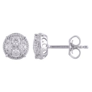 Nova Star(R) Sterling Silver Lab Grown Diamond Stud Earrings