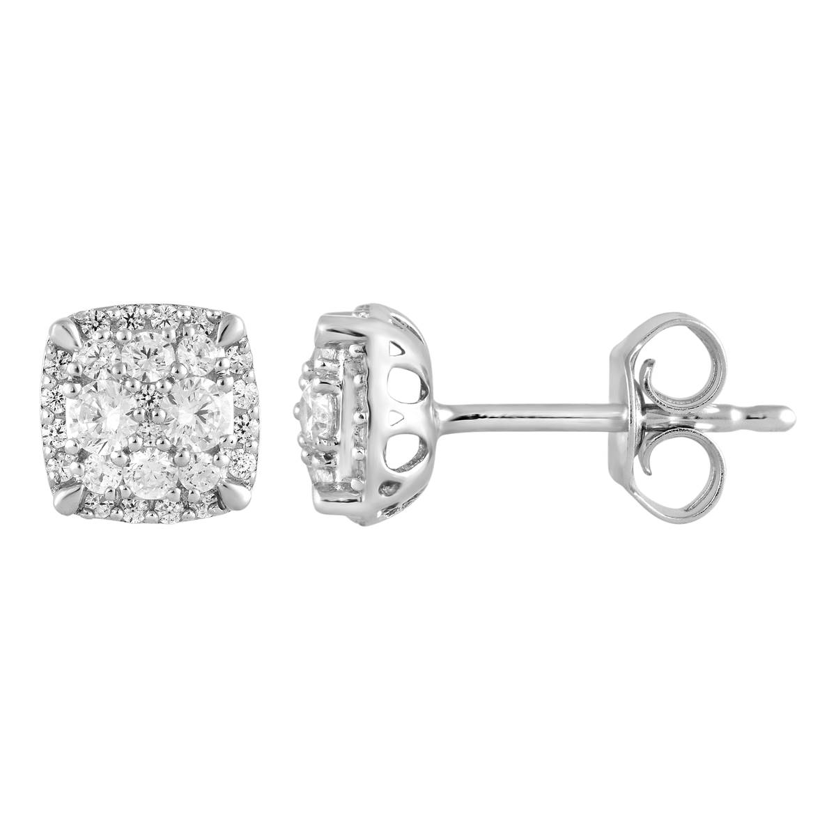 Nova Star(R) Sterling Silver Lab Grown Diamond Stud Earrings