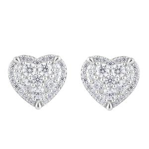 Nova Star(R) Sterling Silver Lab Grown Diamond Heart Stud Earrings alternate view