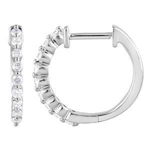 Nova Star(R) Sterling Silver Lab Grown Diamond Hoop Earrings