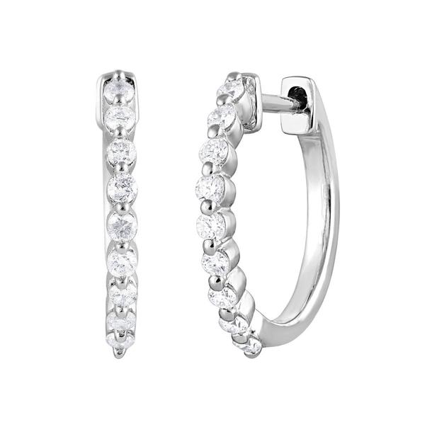 Nova Star(R) Sterling Silver Lab Grown Diamond Hoop Earrings alternate view