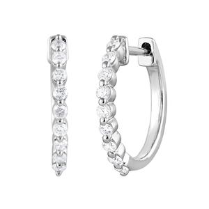 Nova Star(R) Sterling Silver Lab Grown Diamond Hoop Earrings alternate view
