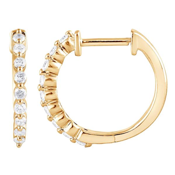 Nova Star(R) Gold Plated Lab Grown Diamond Hoop Earrings
