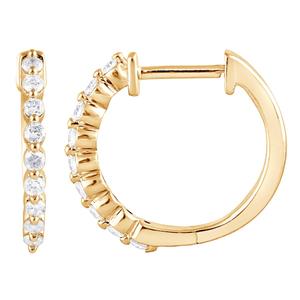 Nova Star(R) Gold Plated Lab Grown Diamond Hoop Earrings