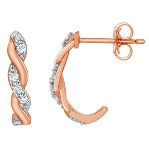 Nova Star(R) 1/10ctw. Lab-Grown Diamond Half Hoop Earrings