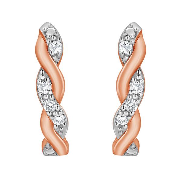 Nova Star(R) 1/10ctw. Lab-Grown Diamond Half Hoop Earrings alternate view