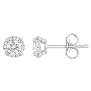 Nova Star(R) Sterling Silver 1/2ctw. Lab Grown Diamond Earrings